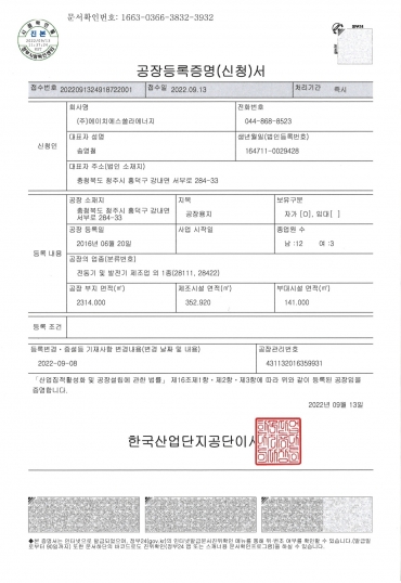 Factory Registration Certificate (Application)